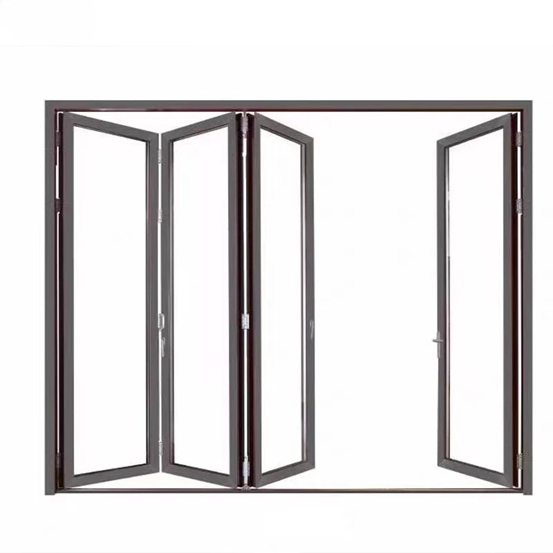 Portes pliantes en alliage aluminium Patio prix maison pivote en verre système de cadre de porte en 