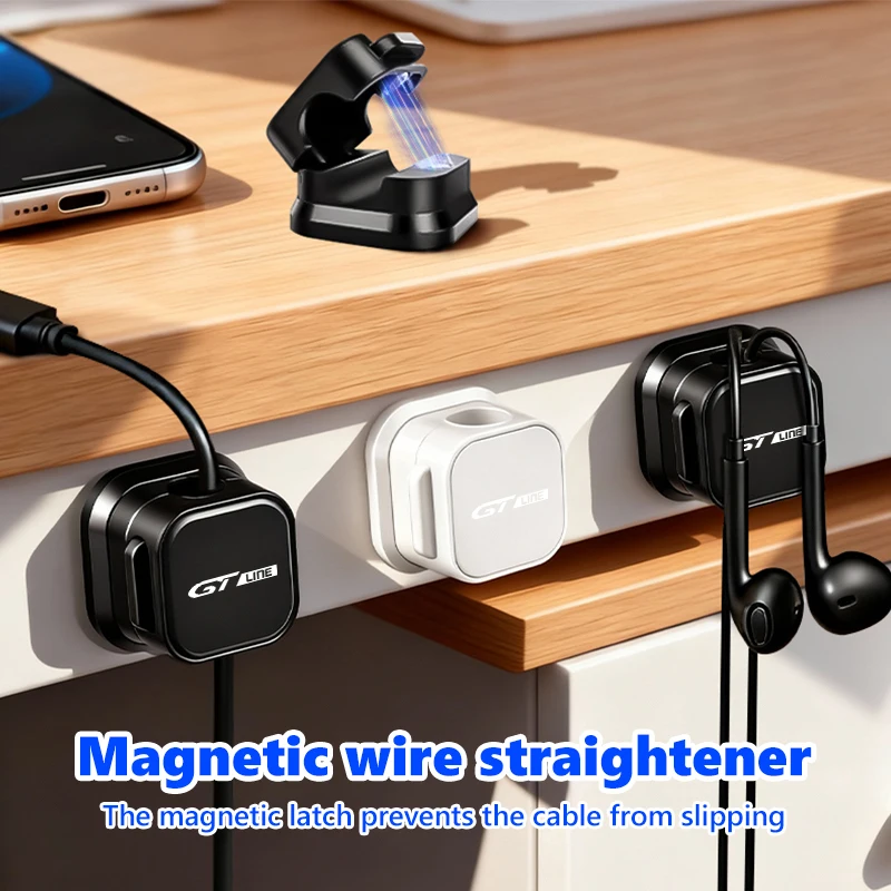 Organizador de cables de datos para teléfono de coche, soporte de gestión con abrazadera para Peugeot 205, 5008, 4008, 3008, 308, 2008, 107, 508, 607, 106, GTLine