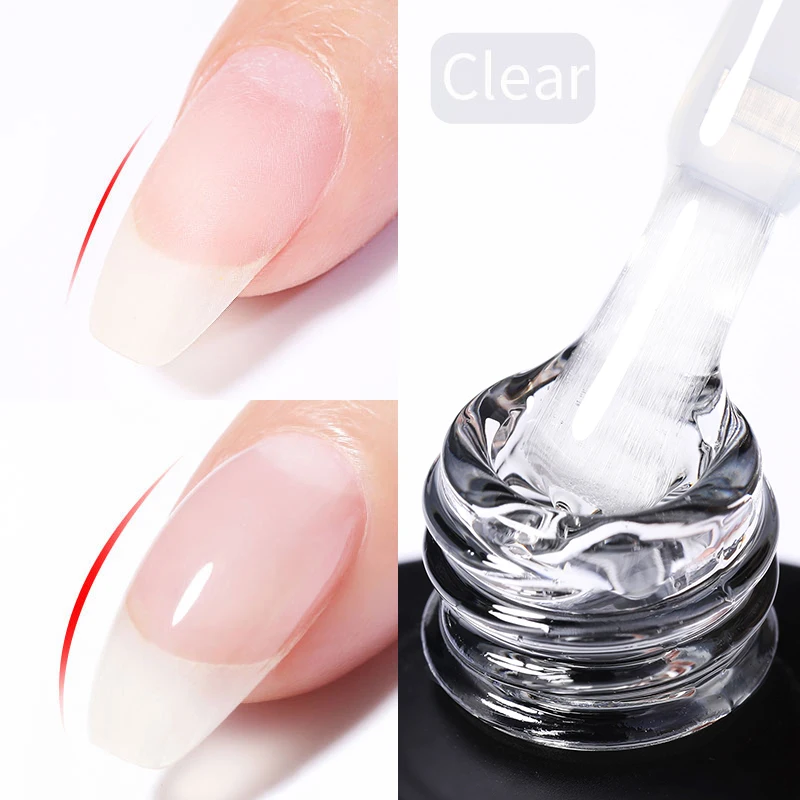 BORN PRETTY Milky Pink Gel-Nagellack auf Gummibasis, Glitzer, 15 ml, semi-permanenter Lack, Soak Off, selbstnivellierendes UV-LED-Gel