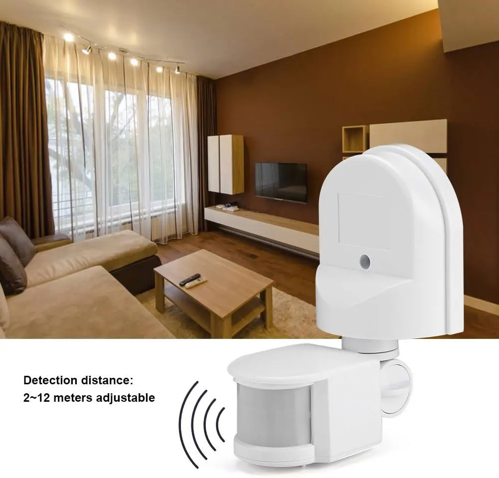 Motion Sensor Switch AC 85V-240V, Automatic Dusk to Dawn Infrared Body Motion PIR Sensor, 180 Degree Motion Sensor Detector