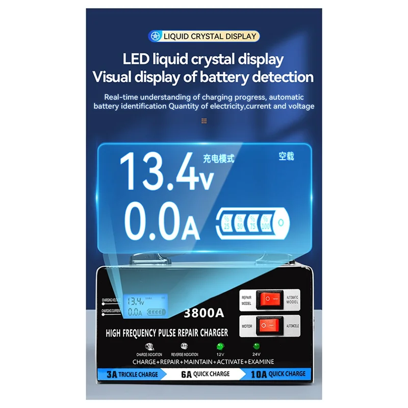 

M11kbattery Charger Motorcycles, Gasoline Vehicles, For Lead Acid Battery Fast Charger Repair Battery Charger 12V 24V EU Plug