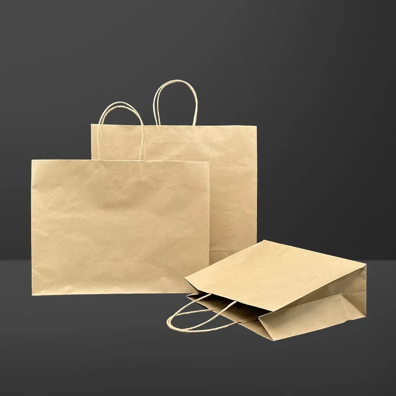 25PCS/lot Multifunction Soft  Paper Bag with Handles 32x11x25cm Festival Gift Bag High Quality Shopping Bags Kraft Paper