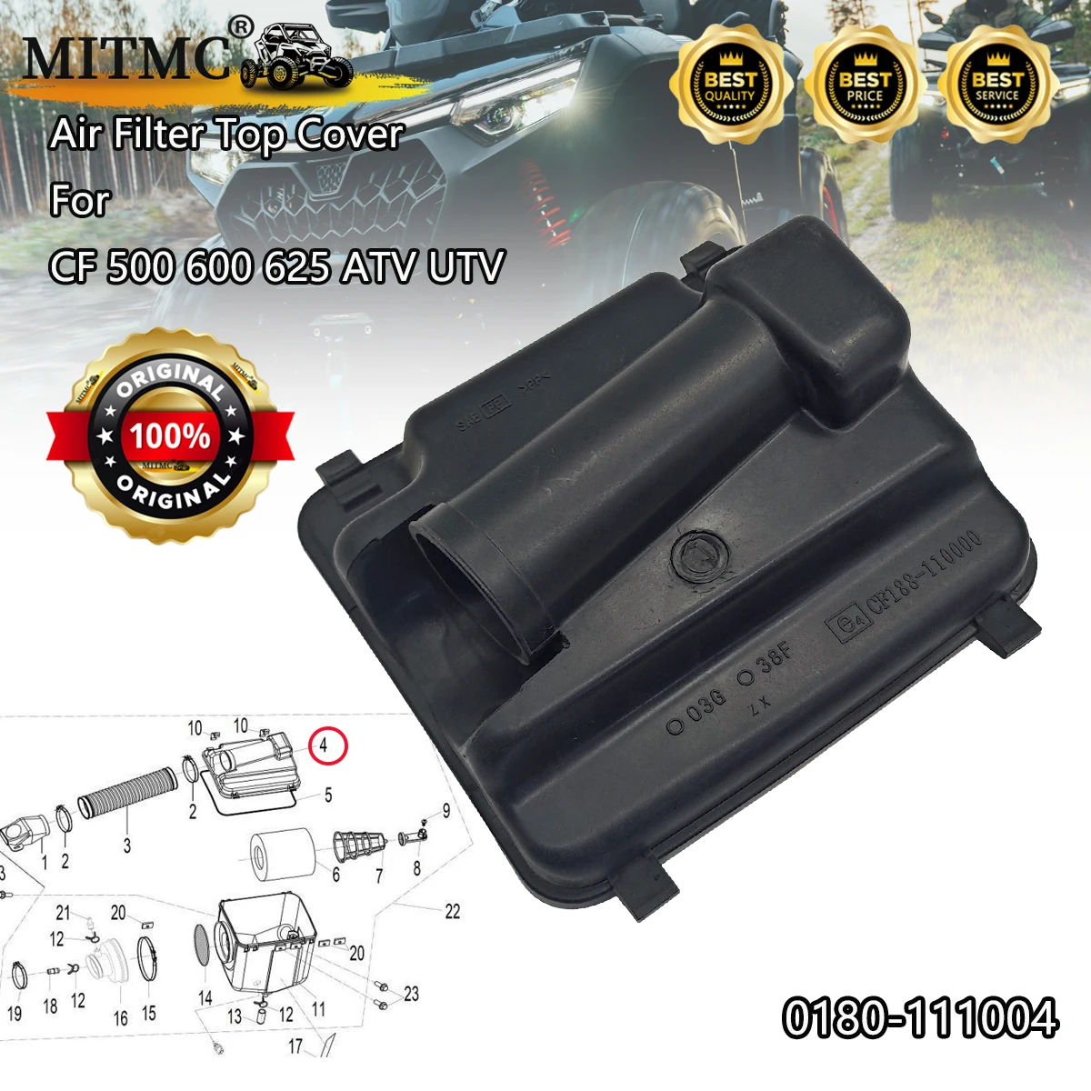

Верхняя крышка воздушного фильтра для CF 500 600 625 ATV UTV 0180-111004