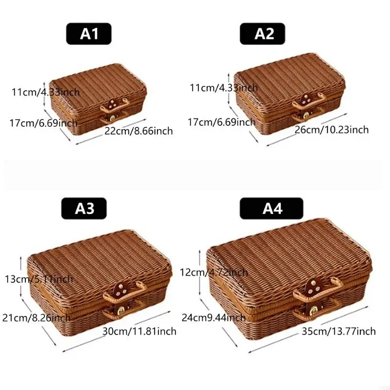 Imitation Rattan Weaving Box Handheld Basket for Travel Lovers and Collectors