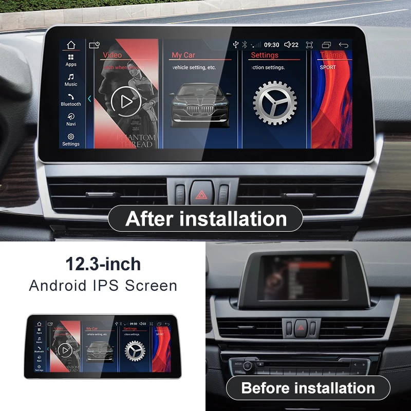 2025 New 12.3inch ID6 ID7 ID8 UI Android System Wireless Carplay AUTO For BMW 2Series F45 F46 NBT EVO Car Video Players Gps Navi