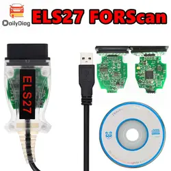 Escáner ELS27 V2.3.8 para Ford, Mazda, Lincoln, Mercury, OBD2, PIC24HJ128GP, FTDI, Mircochip, Multi idioma, el 27, más nuevo