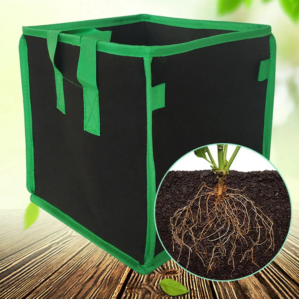 

Planting Grow Bag Black And Green Edging Non-woven Felt Cultivation Bag For Potatoes, Vegetables, Fruits Dropshipping