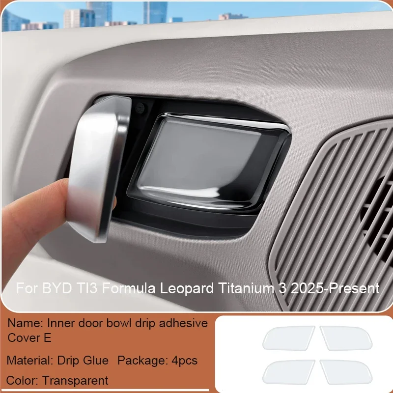 For BYD TI3 Formula Leopard Titanium 3 2025-2027 Car Drip Glue Door Handle Cover Anti Scratch Inner Door Window Lift Panel Cover