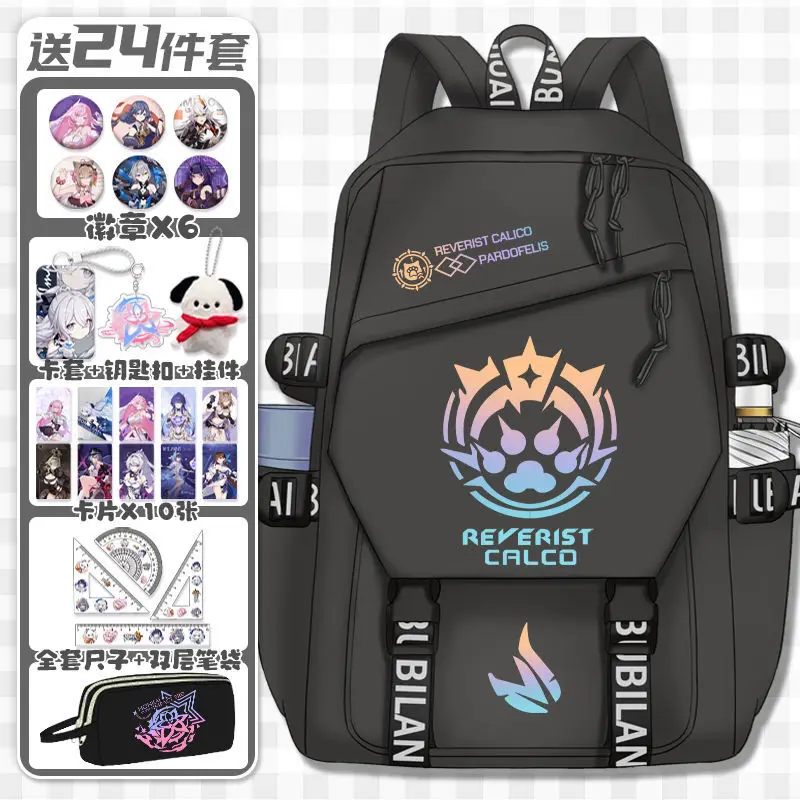 Anime Element Elysia Bag Honkai Game For Middle School Boys And Girls Large Capacity Backpack  Double Shou