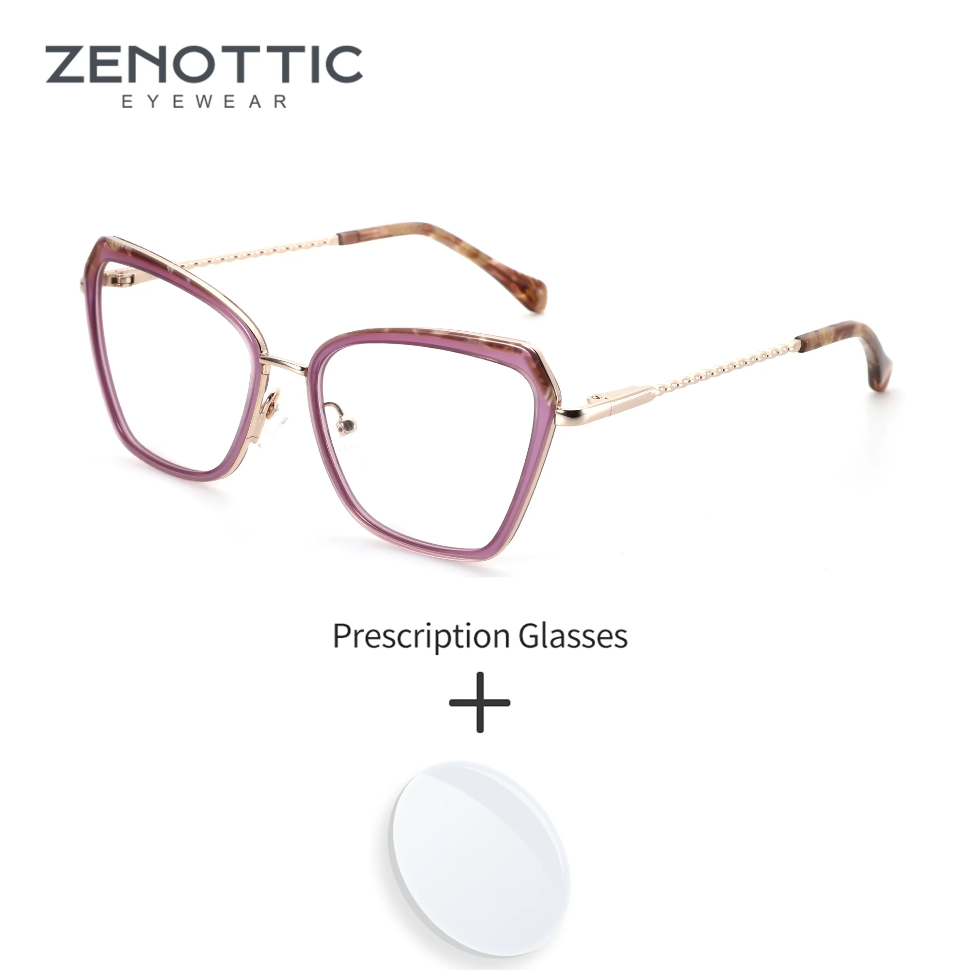 

ZENOTTIC M размер популярные ацетатные и металлические градуированные фотохромные мультифокальные очки для близорукости/прогрессивные линзы для женщин