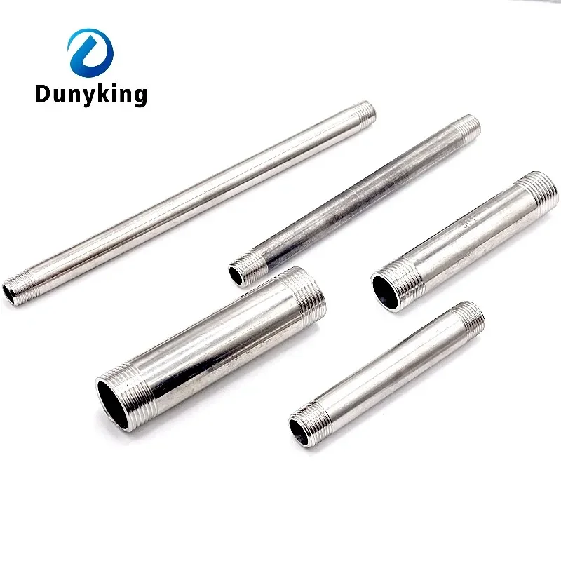 BSP Male Thread Extended Nipple in 304 Stainless Steel for Hose Applications with 6mm Internal Diameter and Dual Gender Connecti