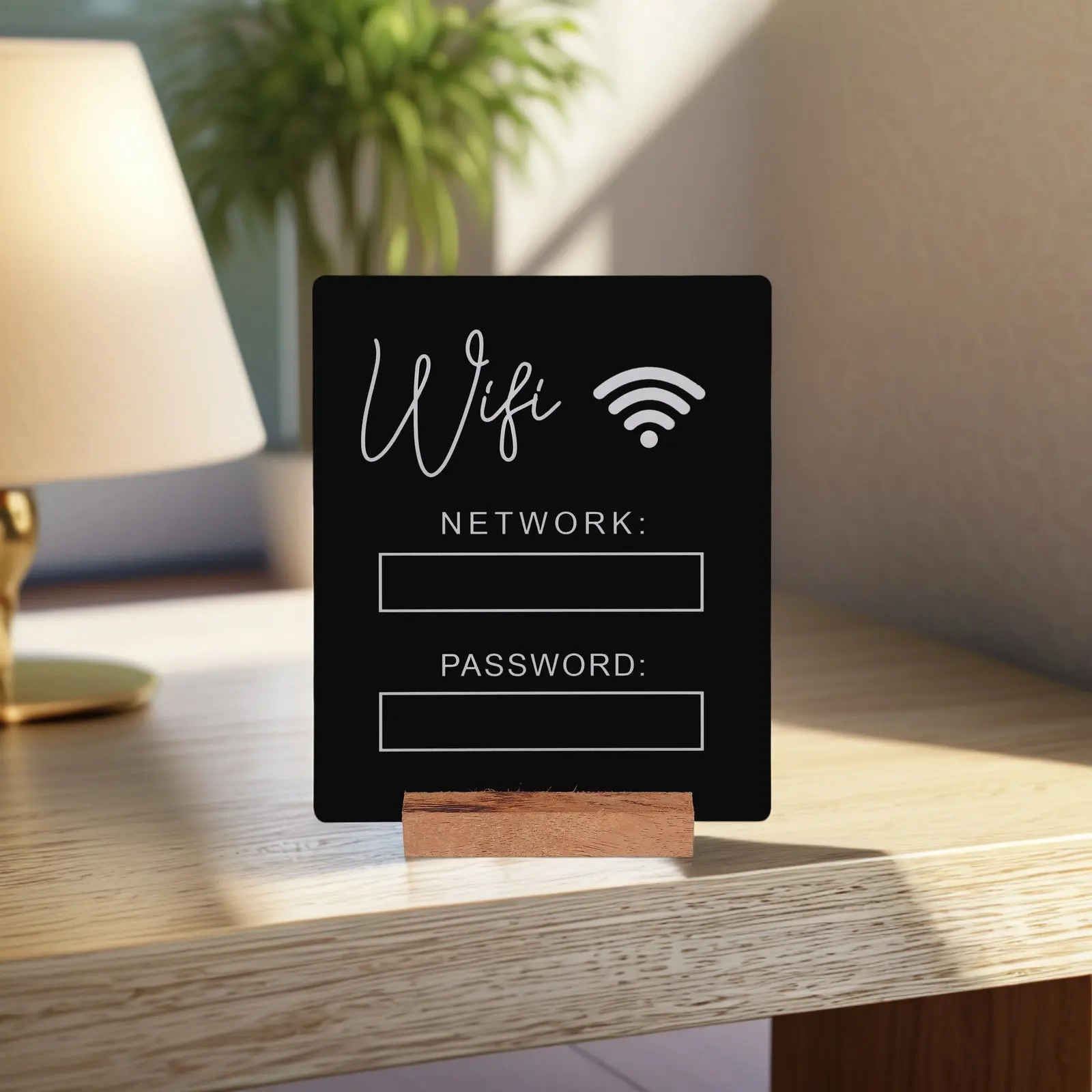 WiFi Password Sign Acrylic Material Scratch Resistant Easy Clean for Desk Table Restaurant Guest Room WiFi Signage Wireless