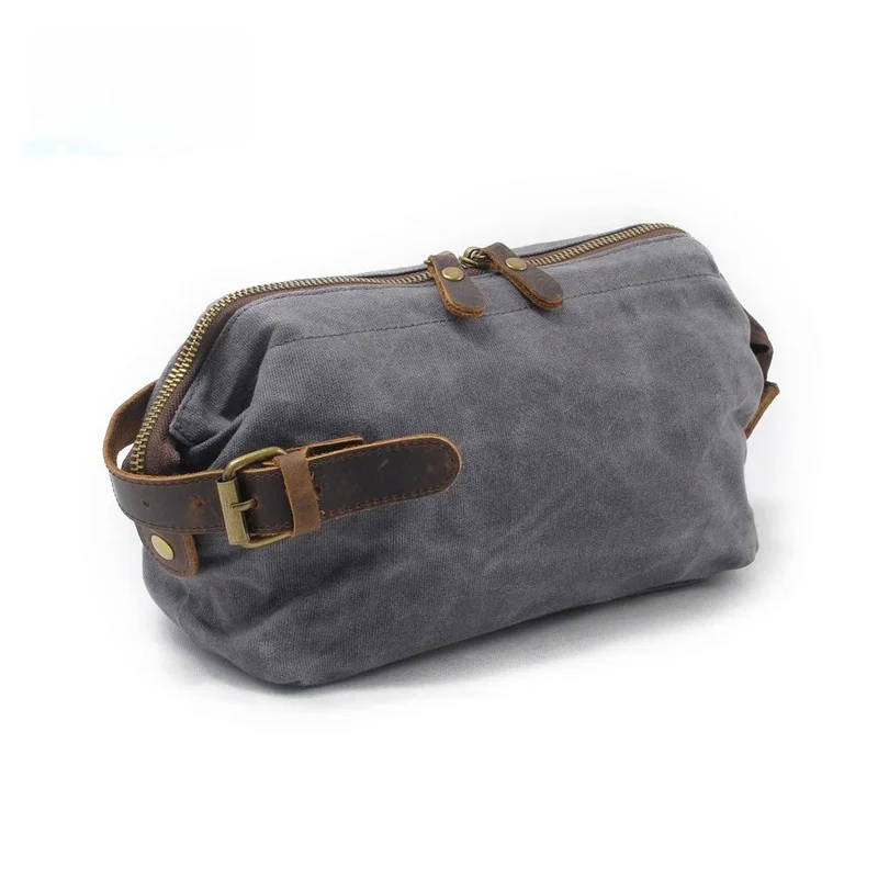 Waterproof Canvas Handbag Korean Style Retro Small Clutch Bag for Men And Women Mobile Phone Organizer Storage Bag Street Trend