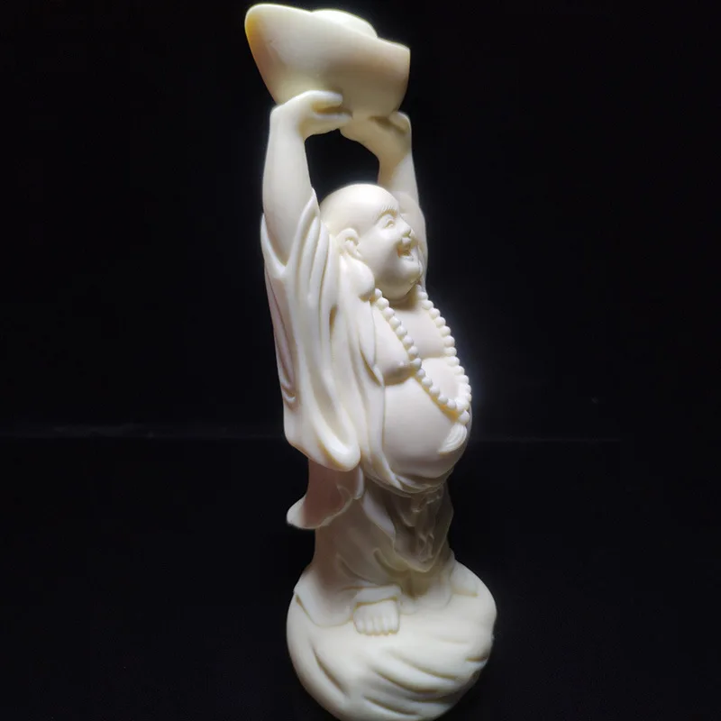 Ivory Nut Carved Ingot Maitreya Buddha Home Living Room Crafts Ornaments Gift Box One Piece Dropshipping