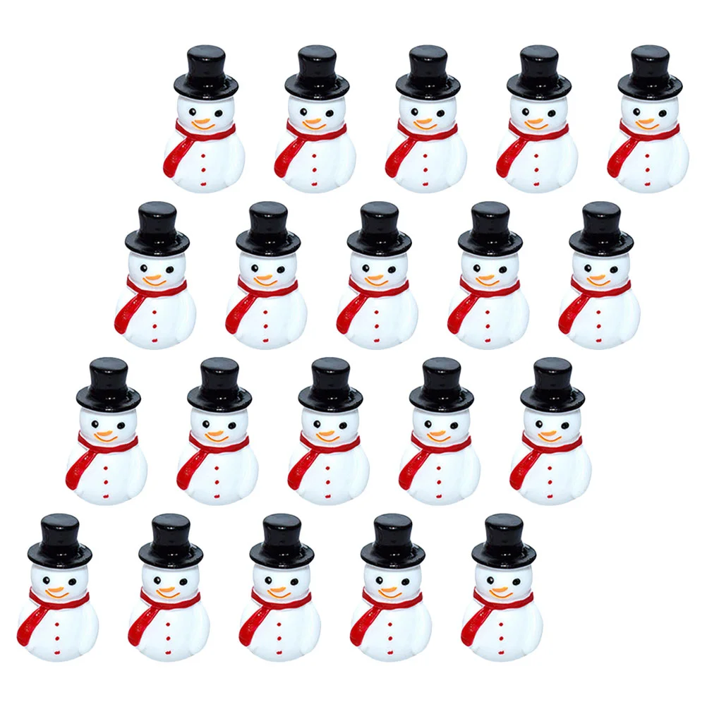 

50 Pcs Mini Snowman Fake Christmas Window Stickers Miniature Snowmen Figurine Lovely Figure Model