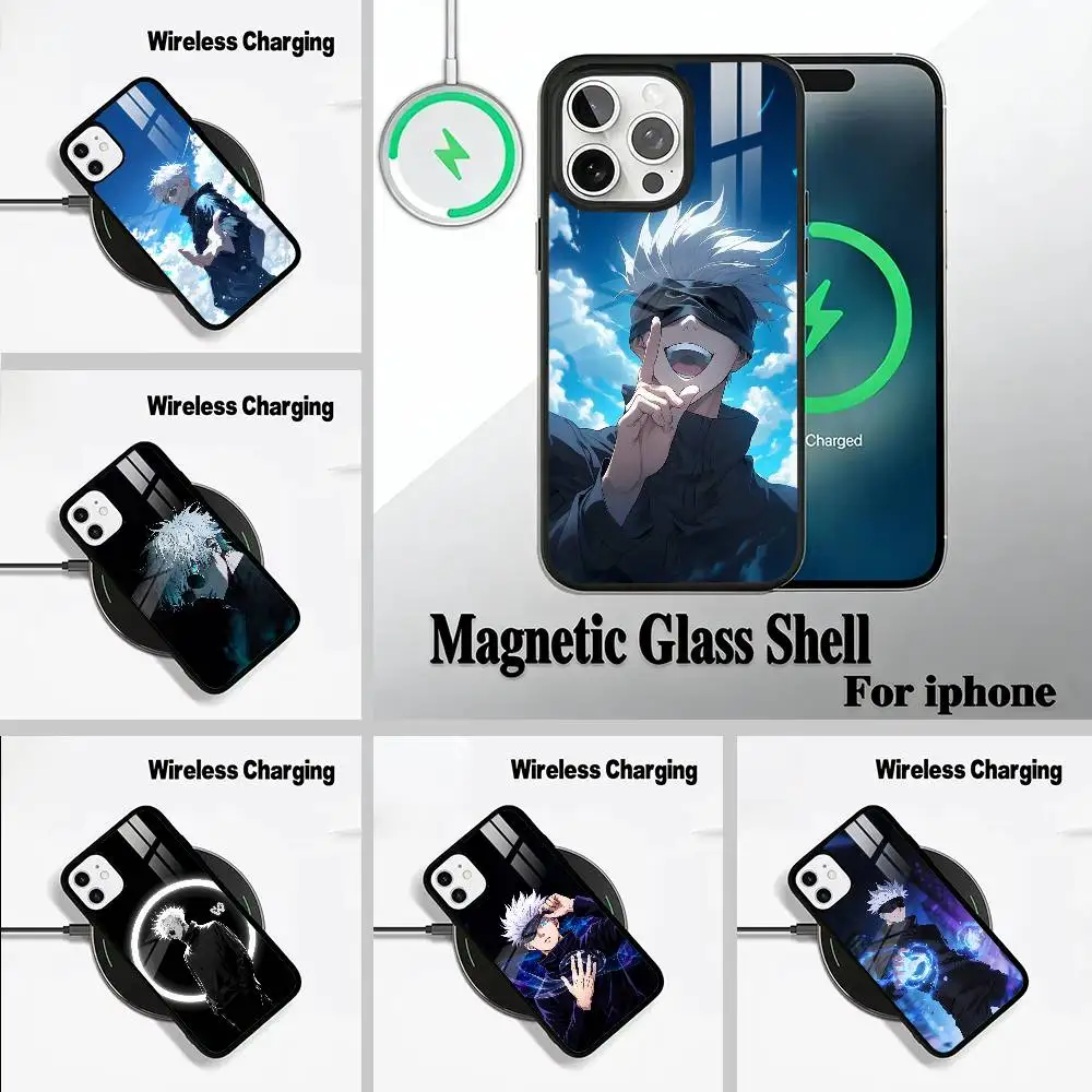 

Favorite Anime Characters-S-Satoru G-Gojo Wireless charging phone case compatible with iPhone 17/16/15/14/13/12/11