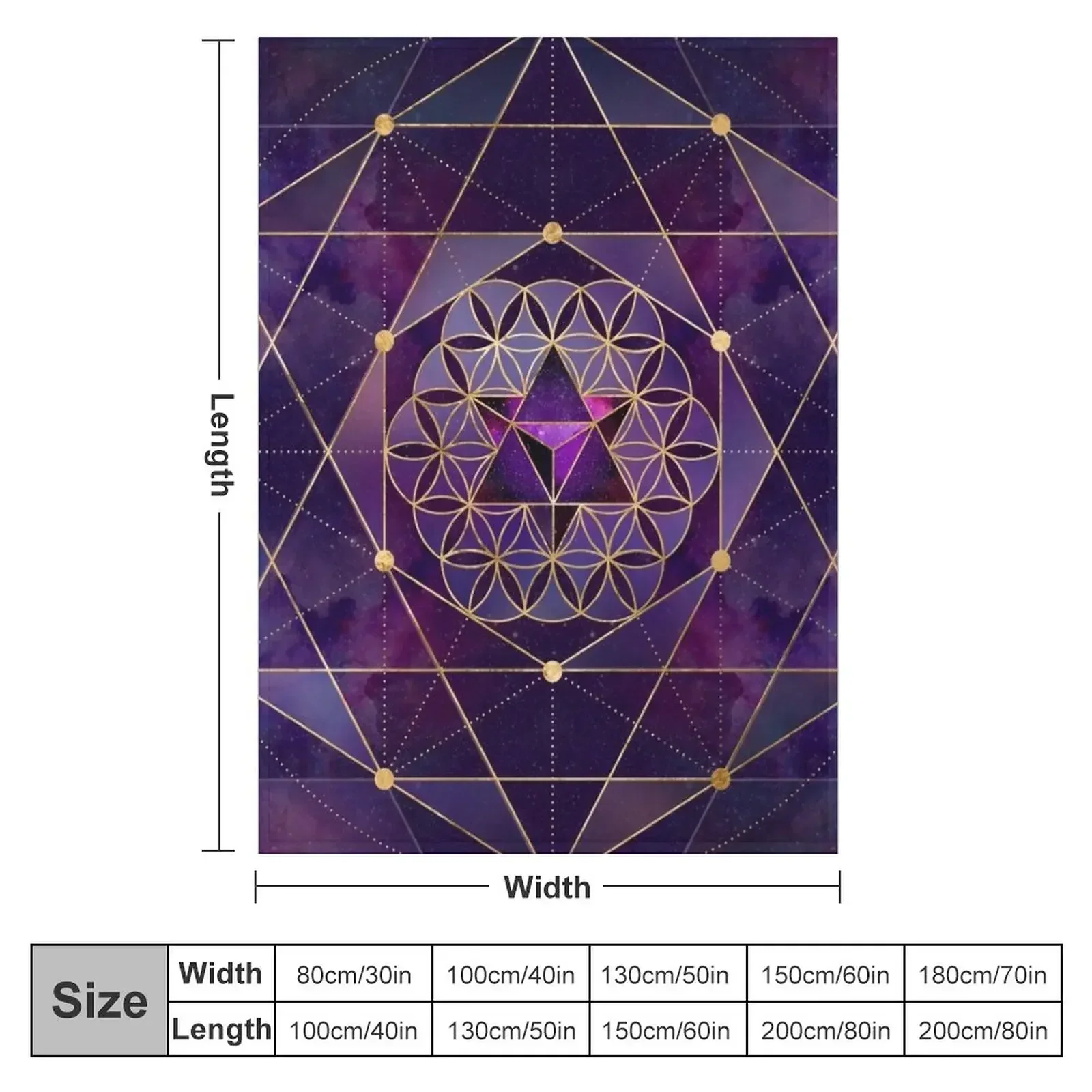 Merkabah in flower of life - Sacred Geometry Throw Blanket Hairy Summer Thin Multi-Purpose Blankets