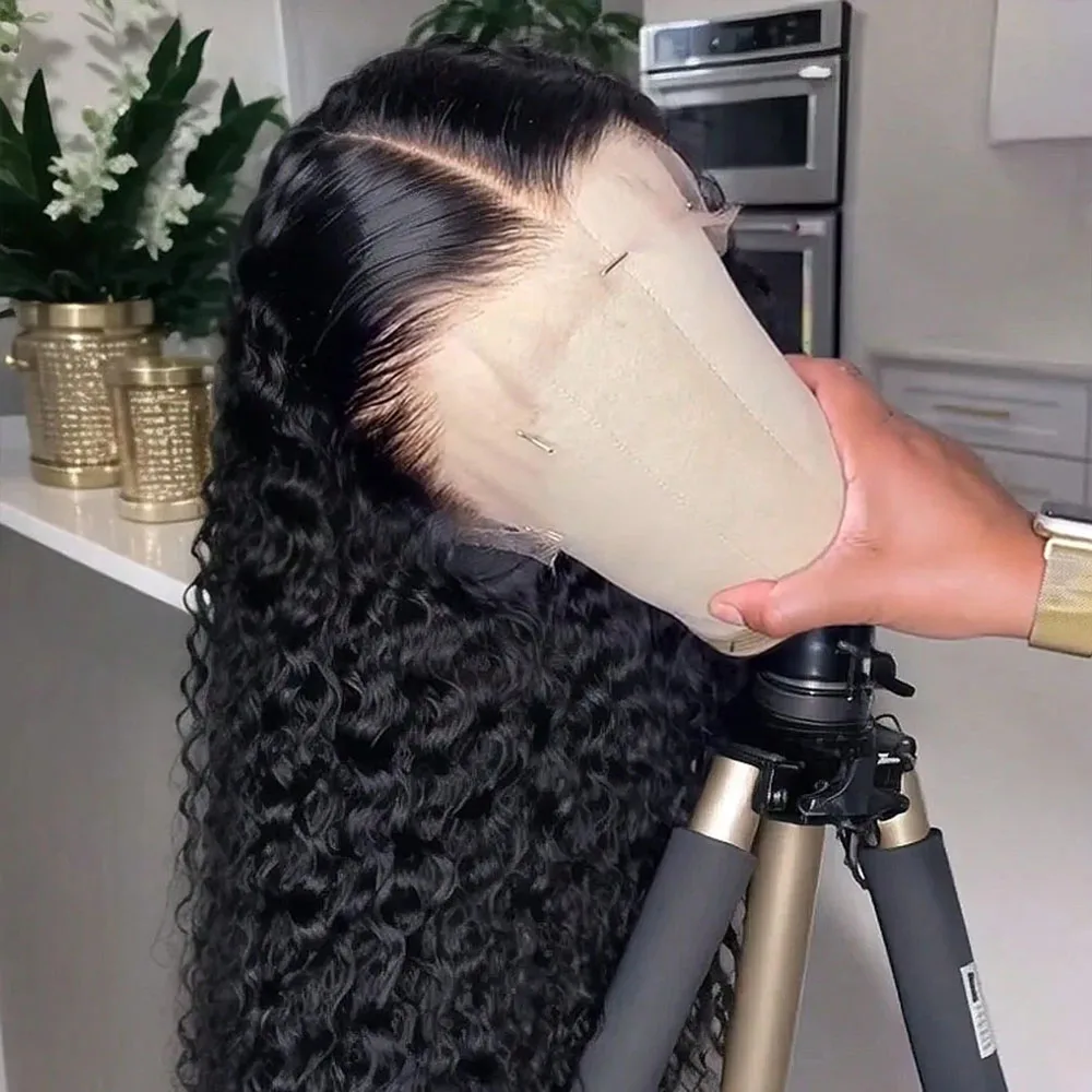 

13x4 Lace Front Wigs Human Hair Pre Plucked Brazilian Wet And Wavy Human Hair Wigs For Women Glueless Curly Wave Lace Frontal Wig Natural Color 250% Density 36 Inch