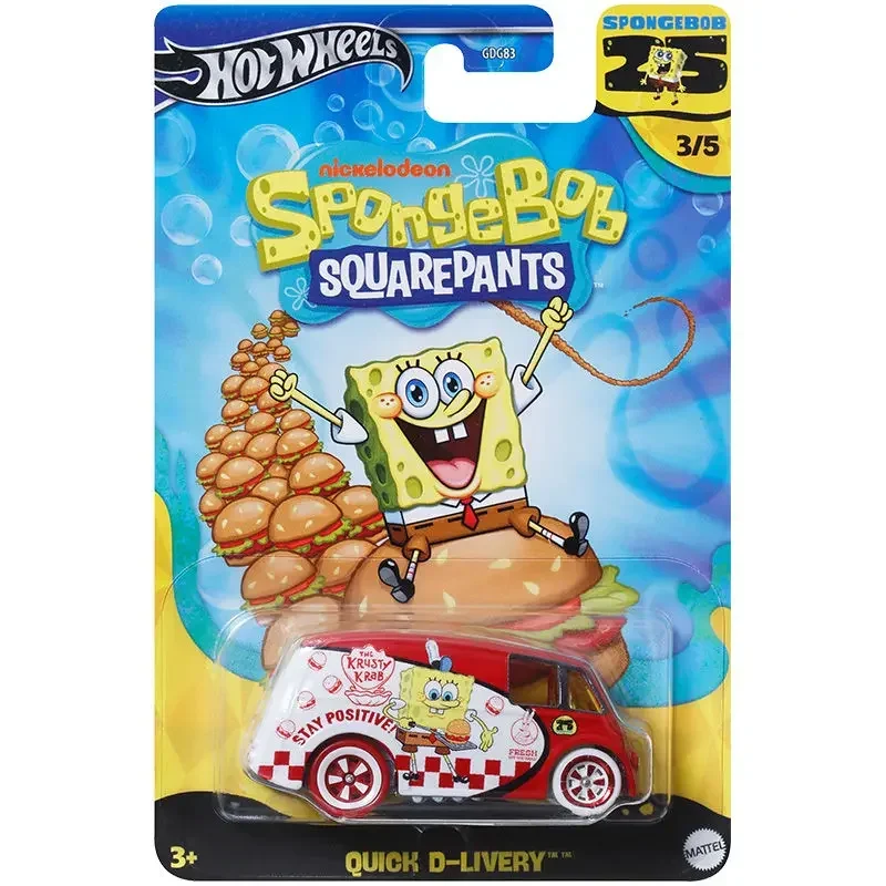 Original Hot Wheels Car SpongeBob SquarePants Toys for Boys 1/64 Diecast Van Pony-up Quick Delivery Second Wind Straight Pipes