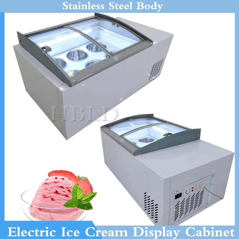 

Mini Ice Cream Display Freezer Display Ice Top Glass Door Display Cabinet