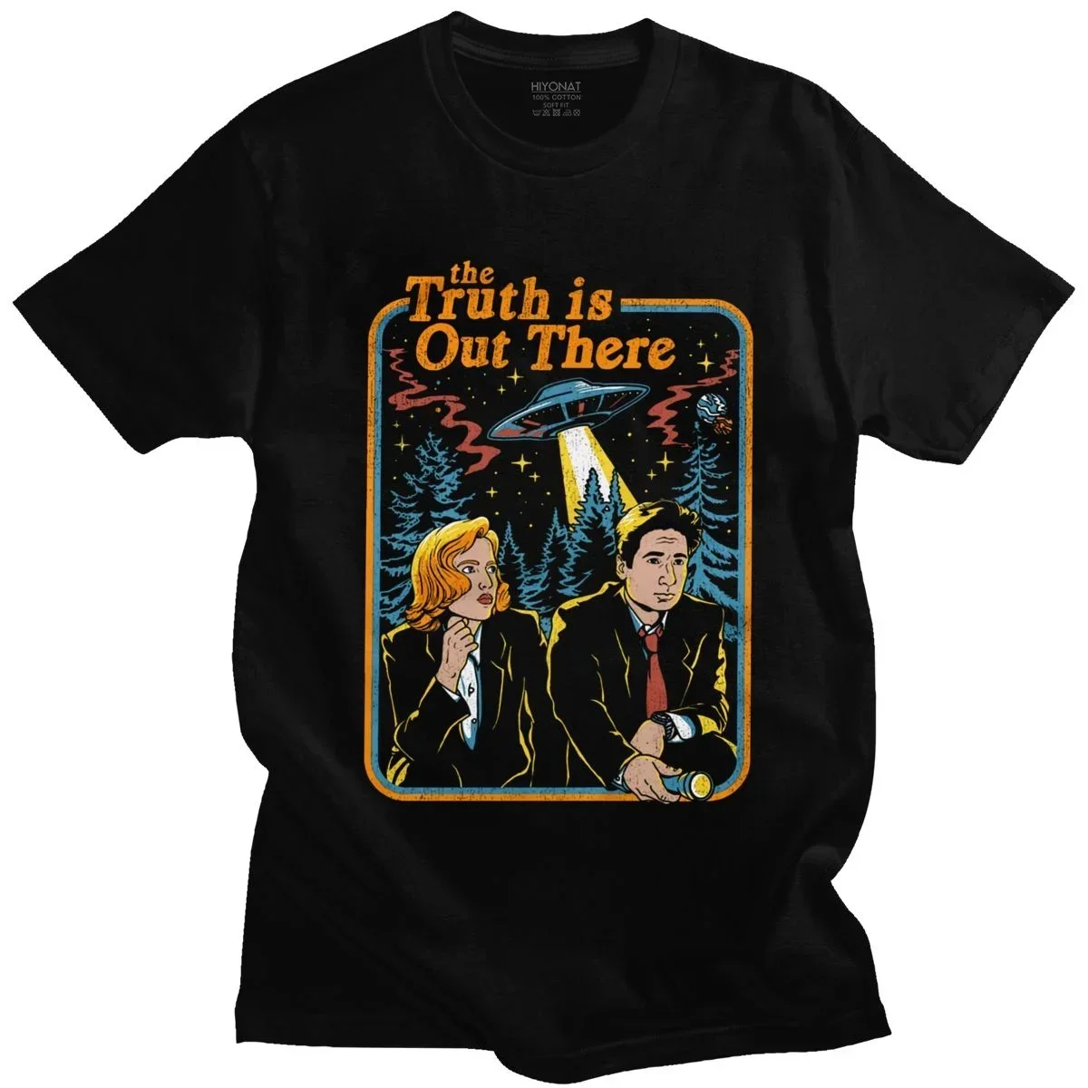 Camiseta Vintage de moda The X Files para hombre, camiseta de la verdad está ahí, ropa de calle de Anime Harajuku, camiseta de dibujos animados, camiseta de manga corta