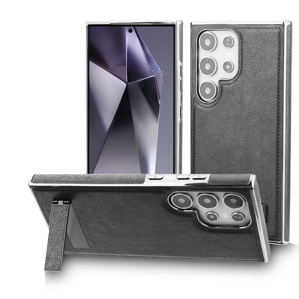For Samsung Galaxy S26 Ultra Case Leather Magnetic N56 Strong Magnet Invisible Adjustable Kickstand Slim Protective Cover