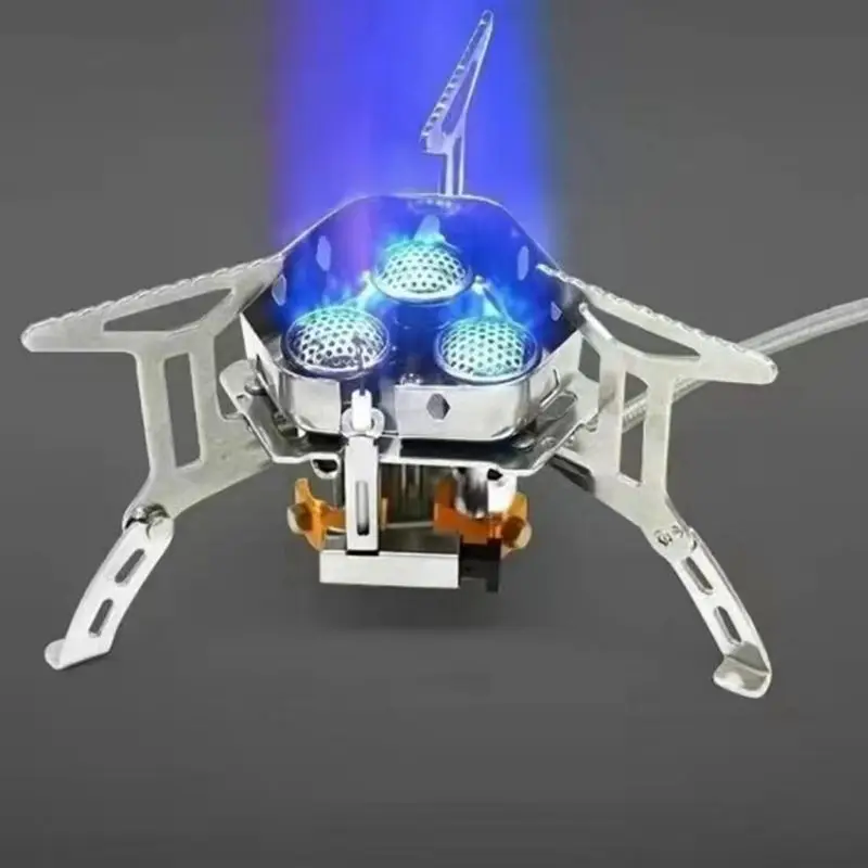 

Outdoor stove Portable three-head stove Picnic camping Mountaineering windproof stove head Camping Fire Butane gas three-core st