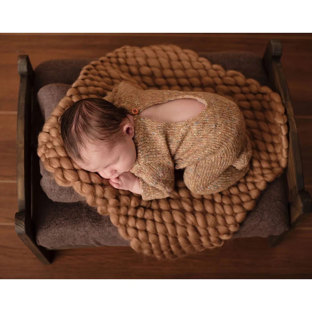 Don&Judy High Quality Acrylic Blanket Newborn Baby Photography Handmade 45x40cm Backdrop Mat Basket Filler Infant Photo Props