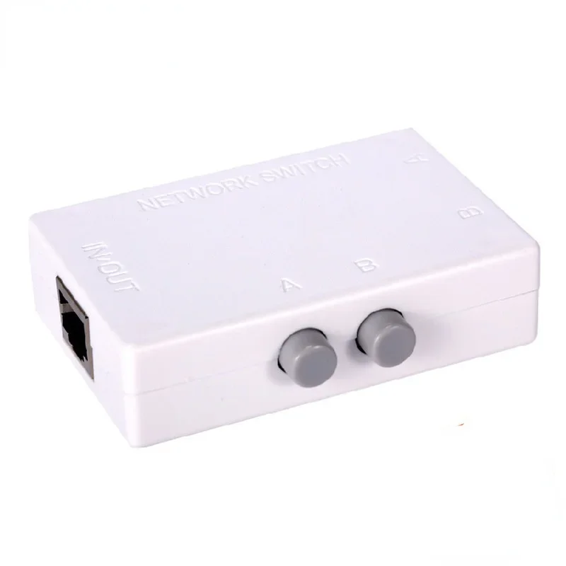 

Mini 2 Port RJ45 RJ-45 Network Switch Ethernet Network Box Switcher Dual 2 Way Port Manual Sharing Switch Adapter HUB