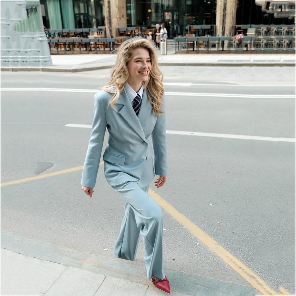 Formal Two Piece Suit For Women New Fashion Notched Lapel Single Button Business Office Daily Work Graduation Event Chic Outfit