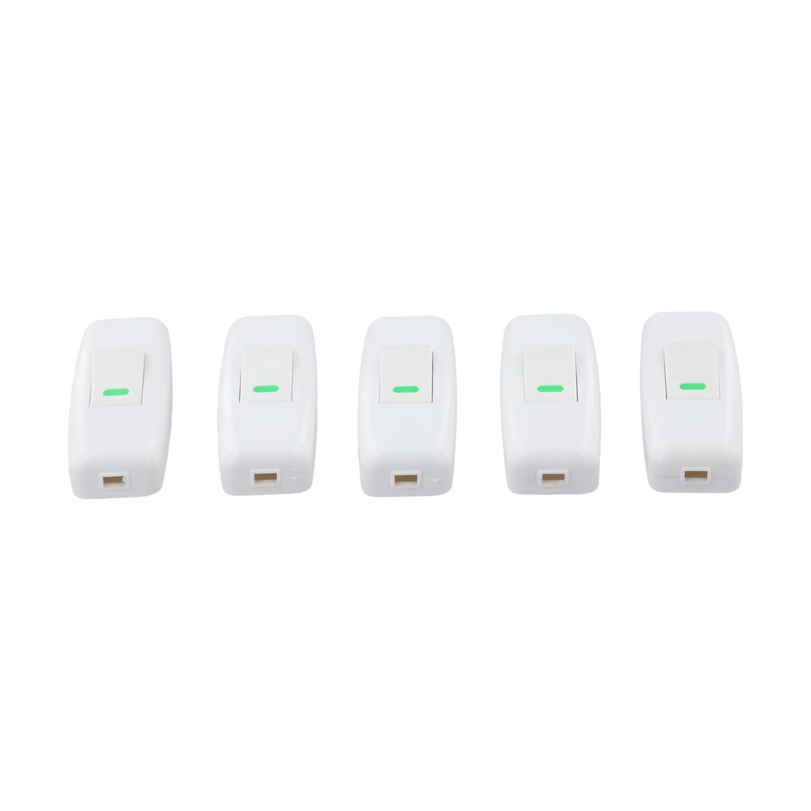 5Pcs White Plastic 2-Pin Impulse Cord Switch 250V 10A Push Button For Desk Bed Lamp Cable Control Electrical Outlet Parts