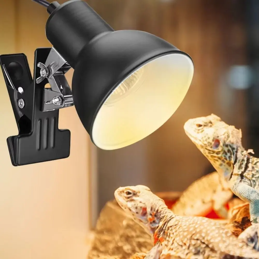 Clip-on suporte da lâmpada tartaruga basking lâmpada termostato de aquecimento ajustável réptil lâmpada de calor vivarium 75w lâmpada de calor para animais de estimação