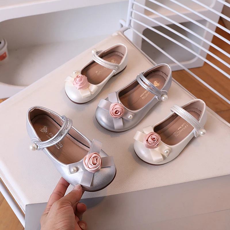 

Новые модные туфли для девочек на весну 2026 года: нарядные туфли-балетки с бантом и цветами для свадьбы и вечеринки, мягкие классические туфли Мэри Джейн с цветочным узором для принцесс