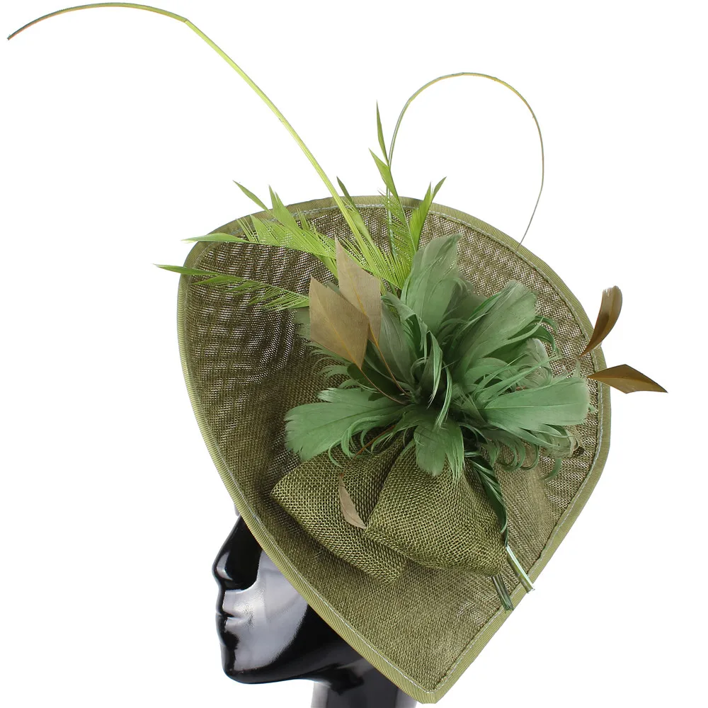 

Elegant Light Blue Feather Hair Fascinator Church Hat Bridal Wedding Headwear for Women Ladies Party Tea Race Day Headpiece