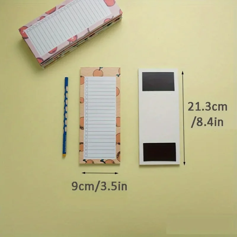 1pc Fruit Pattern Magnetic Refrigerator Note Pad，Portable Tearable Shopping List Notepad，Home Kitchen Office Memo Planner