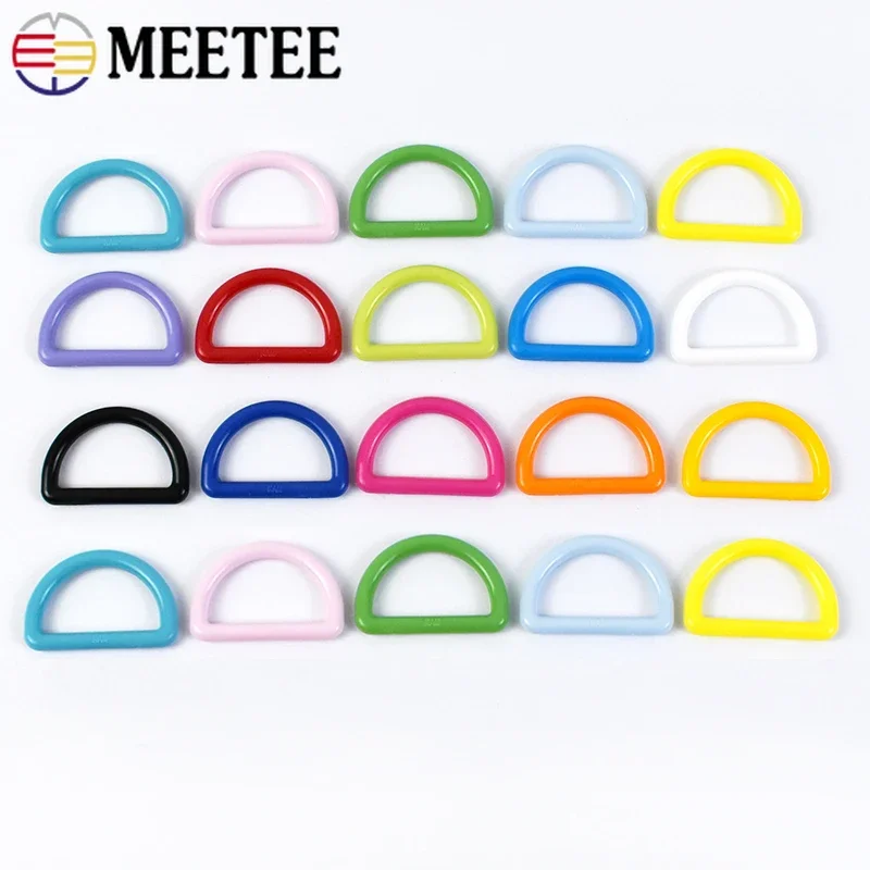 50szt Meetee 15-38mm Plastikowa klamra D Pierścień Złącze paska torby Pętla Hak Plecak Pasek Zapięcie Obroża dla psa Pierścienie Akcesoria do szycia