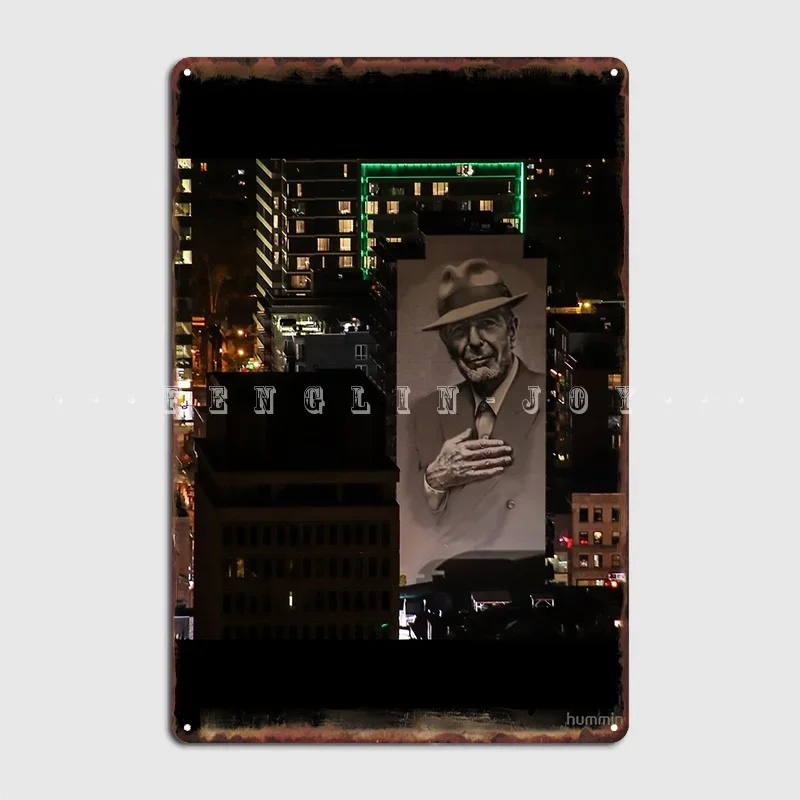 Montreal At Night Home Of Leonard Cohen Poster Metal Plaque Cinema Kitchen Club Bar Printing Plaques Tin Sign Posters