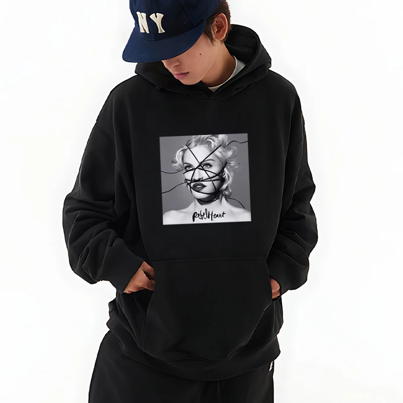 

Madonna Veronica Electronica Graphics Hoodie Men women harajuku fashion Fleece pullover Long sleeve streetwear Sweatshirt Unisex