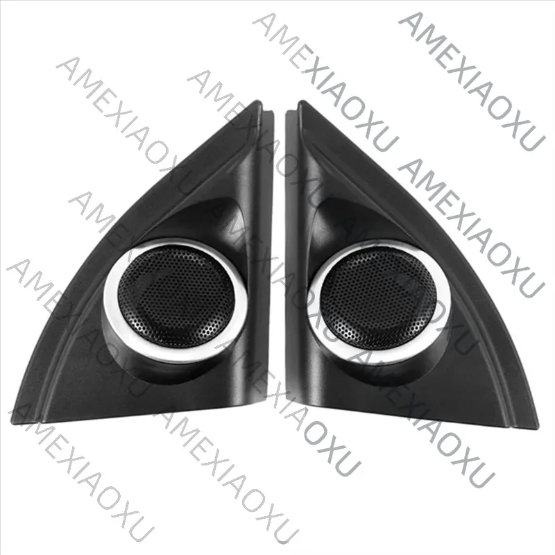AMEXIAOXU  Car Door Panel Audio Horn Cover Tweeter Triple-Cornered Speaker Loudspeaker Cover Trim For Toyota Vios Yaris 2013-201