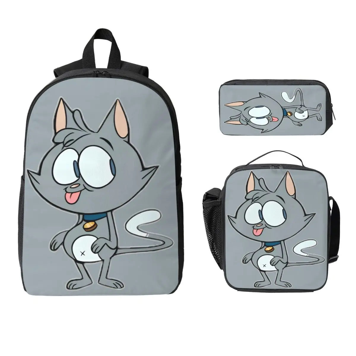 3Pcs Ollie And Scoops School bags Set for Boy Girl Pencil Boxes Backpack Sets with Lunch Box For School Students Knapsack