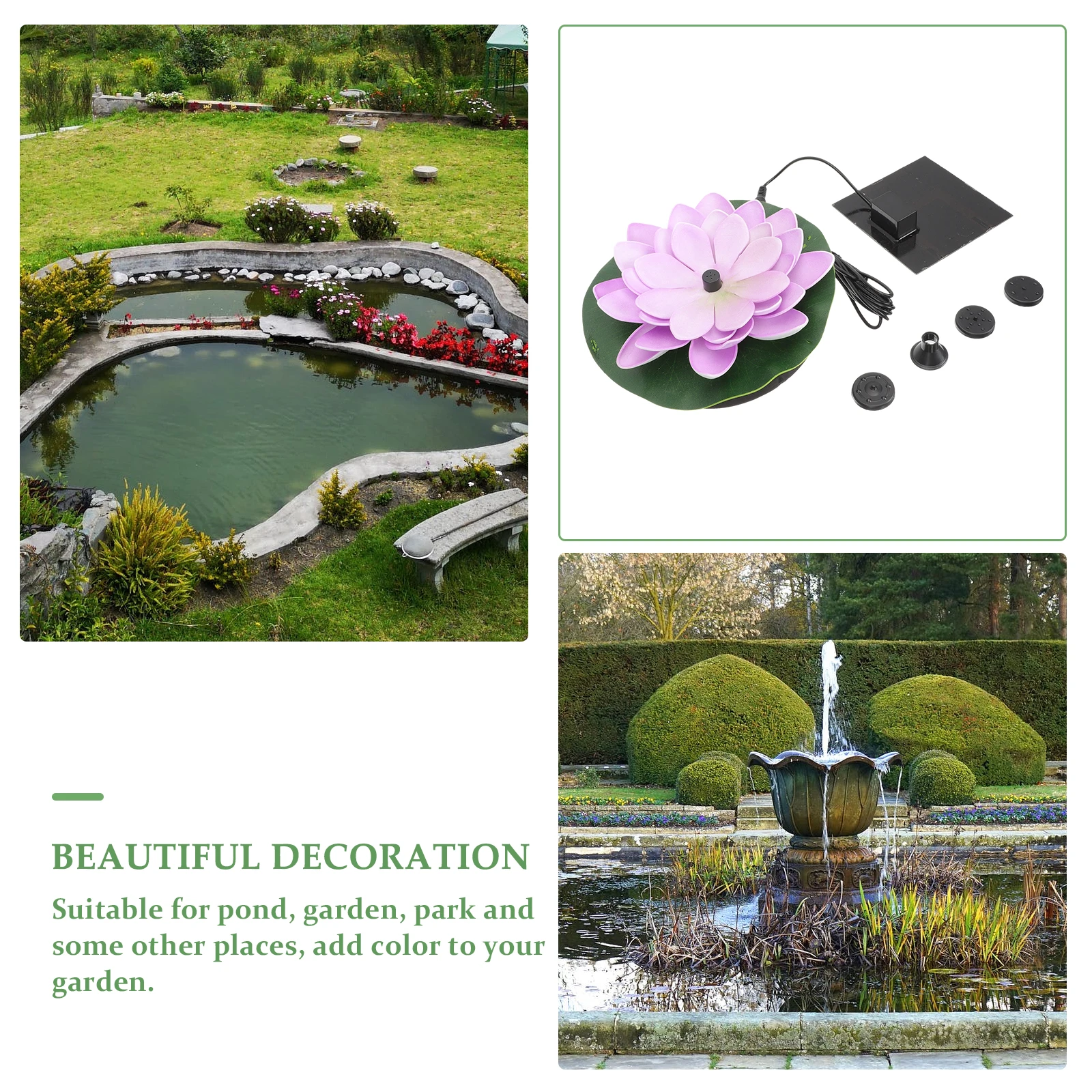 

1Set Solar Pond Fountain Water Lily Floating Landscape Garden Pool Outdoor Solar Powered Fountain Outdoor Pool Decoration