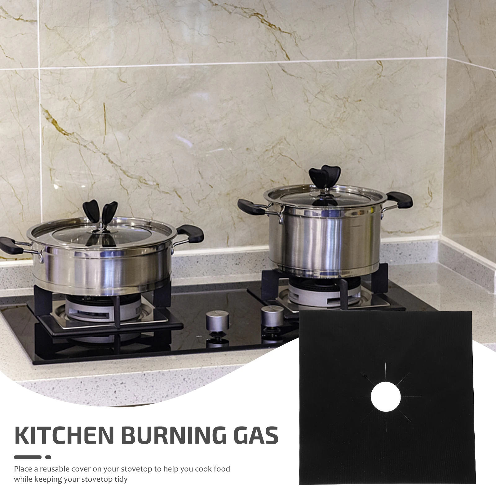 4 قطع من حصيرة الموقد المقاومة لدرجات الحرارة العالية، أغطية من الألياف الزجاجية، واقي الطباخ #3