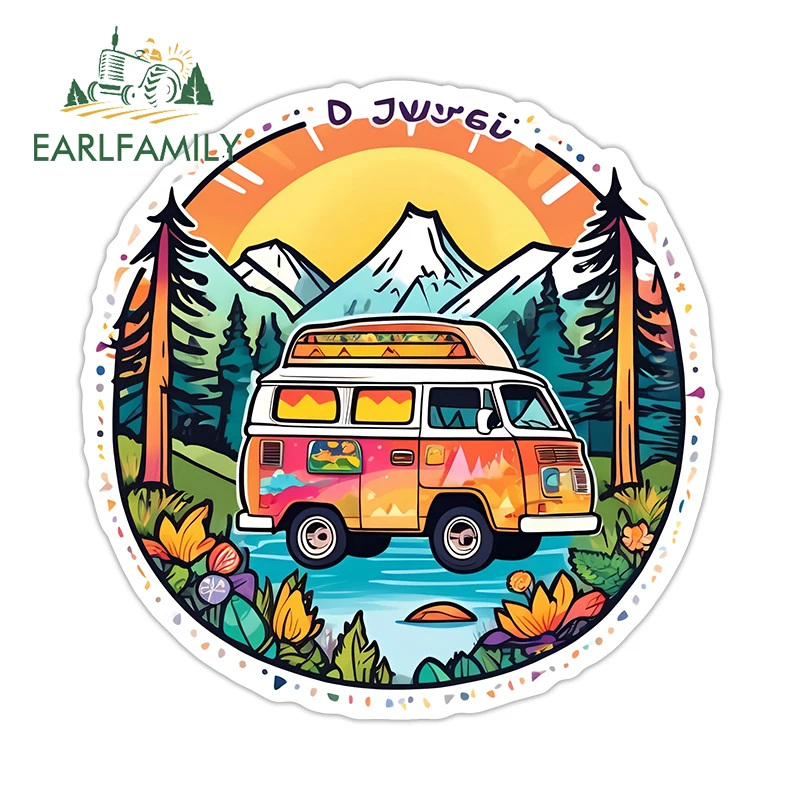 EARLFAMILY Creative Adventure Item Car Sticker Funny Camper RV ATV Windshield Waterproof Decal Suitable for Smooth Surfaces