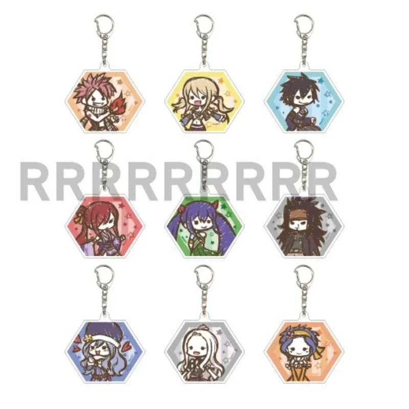 Anime Mavis Vermilion Lucy Erza Happy Gray Natsu Dragneel Keychain Doll Game Acrylic Keyring Bag Pendant for Gift