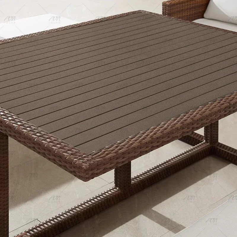 modern Outdoor patio table and chair sofa terrace PE rattan woven chair leisure waterproof sun protection Garden Furniture Sets