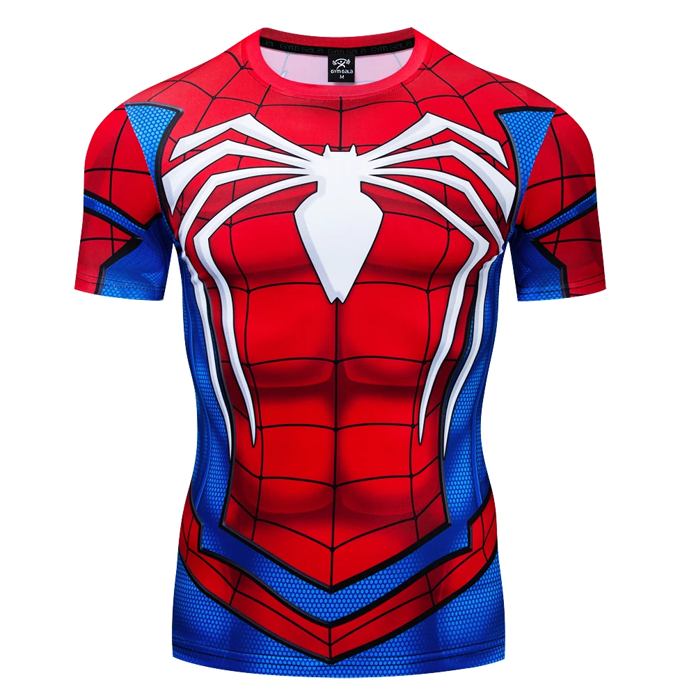 New Fashion Spider Print Pattern t-shirt da uomo Outdoor Fitness Sports t-shirt manica corta estate allentata ad asciugatura rapida Casual Pull