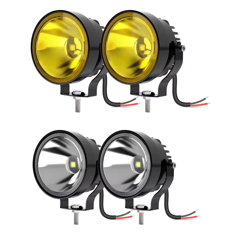 

ABPP-2Pcs 4 Inch Led Work Light 4X4 Offroad 30W 14000Lm Super Bright White Round Fog Lights For Motorcycle ATV Boat