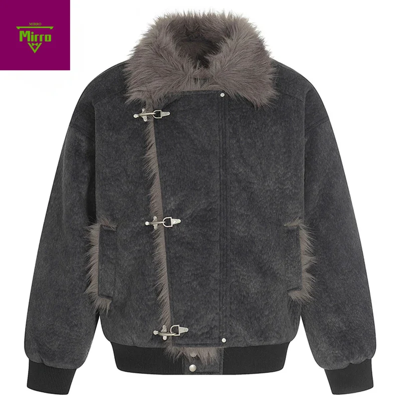 

Men Winter Jackets Fur Collar Thicken Warm Parkas Coats Vintage Padded Jackets Outwear for male
