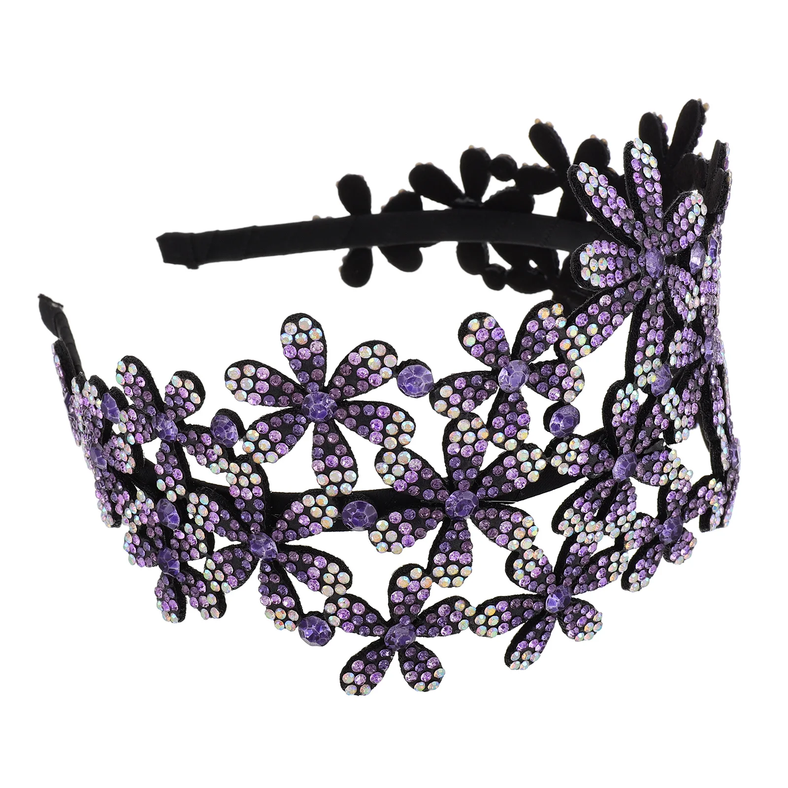 

Wide Headb Rhinestone Flower Hair Accessories for Women Fashion Headb s Bridal Headdress Wedding Headpiece Non Slip Sturdy