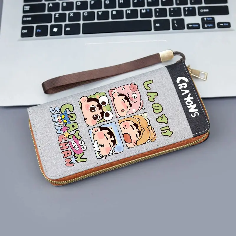 

Anime Cartoon Crayon Shin-chan Wallet Card Holder Cute Men's and Women's Long Zipper Coin Purse Birthday Gift